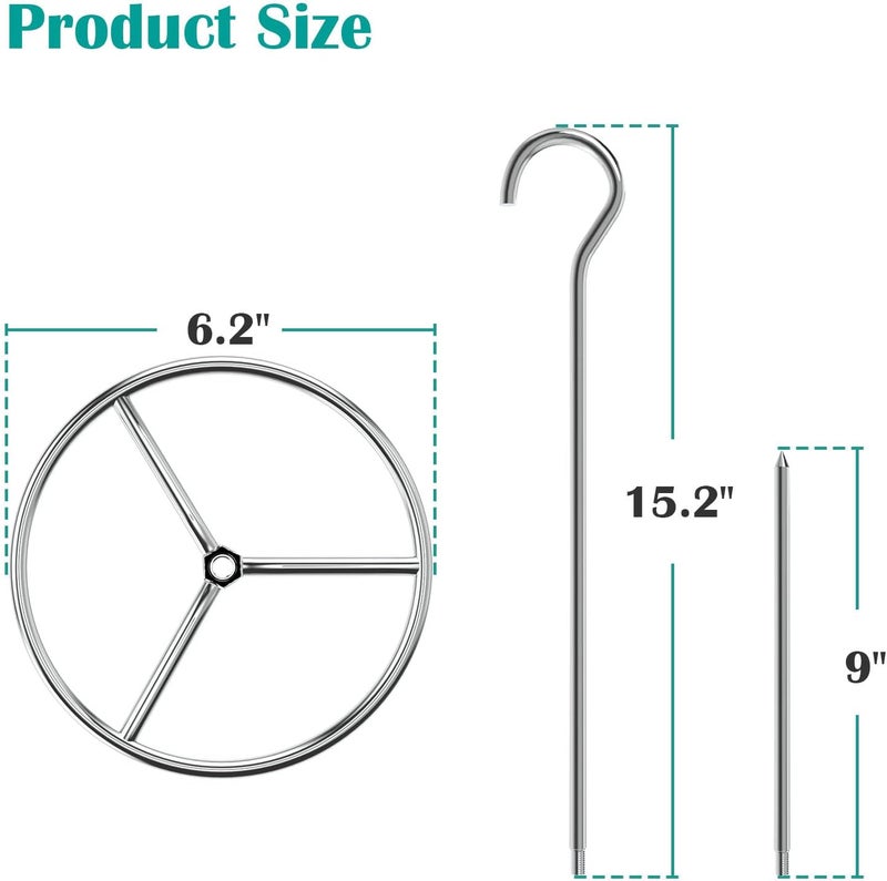 EasiBBQ Turkey Hanger with Vertical Skewer, Poultry Hanger for a Whole Chicken, Turkey Holder Rack for Bronco, Weber, Pit Barrel, Green Egg Smoker, etc, Turkey Fryer Accessories - Image 2